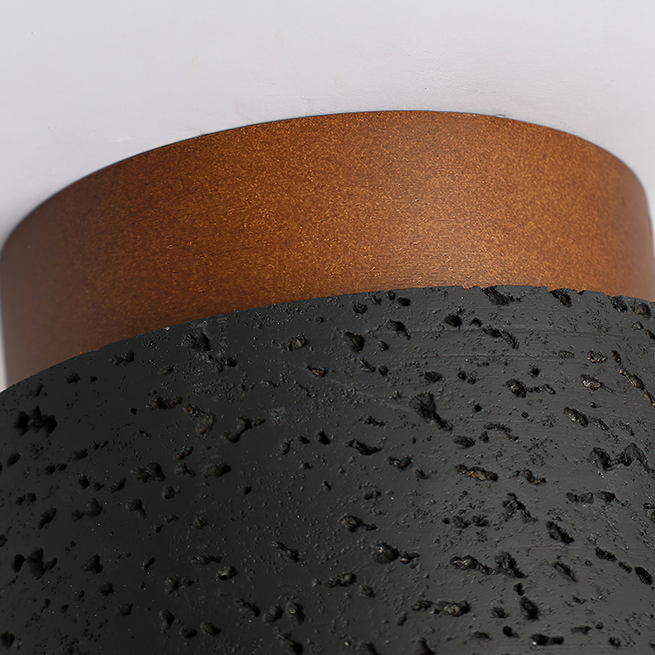 Ritta Sqaure&Round Ceiling Light Black& Yellow Travertine - Neutral Decor