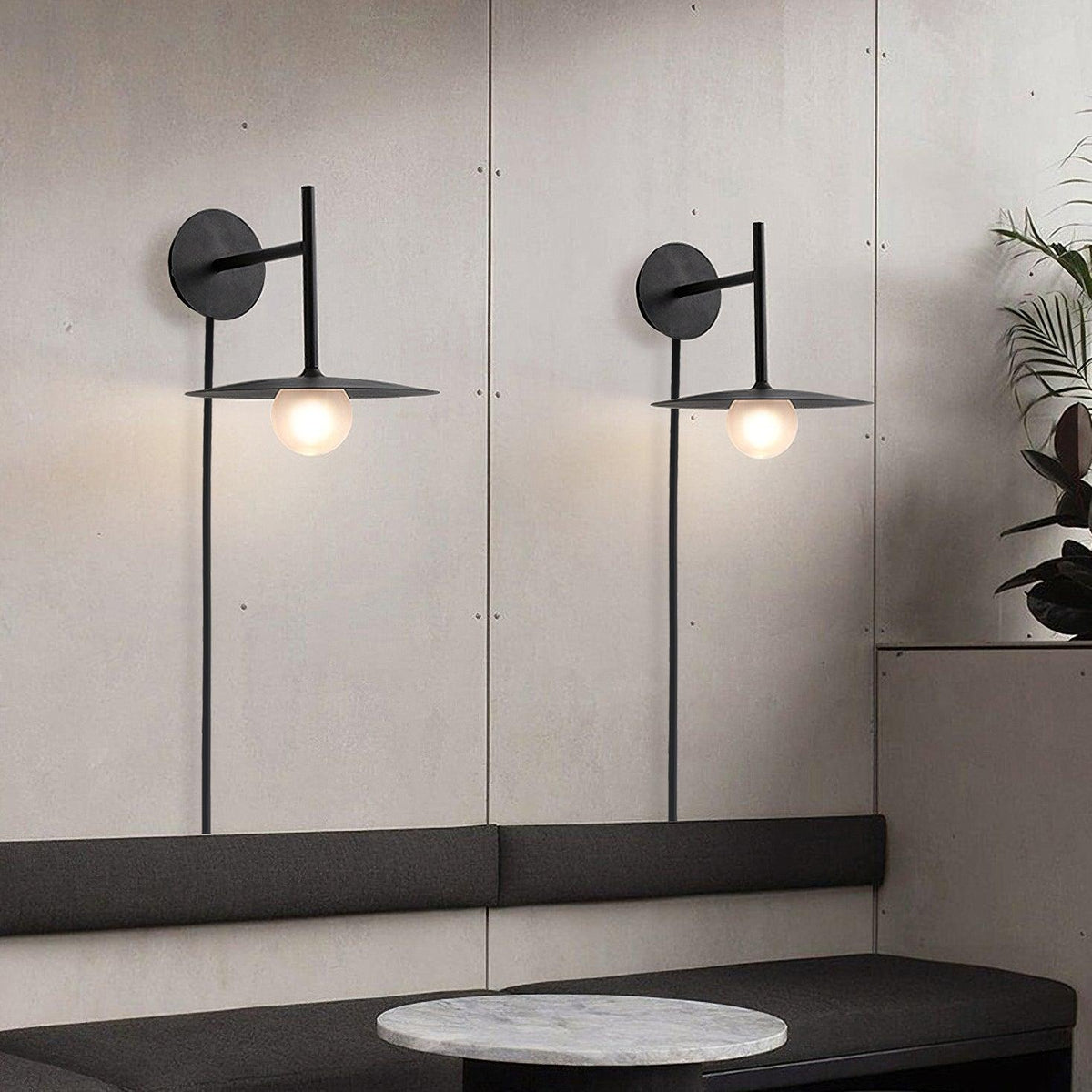 Orsilus Vintage Industrial Plug-In Wall Lamp