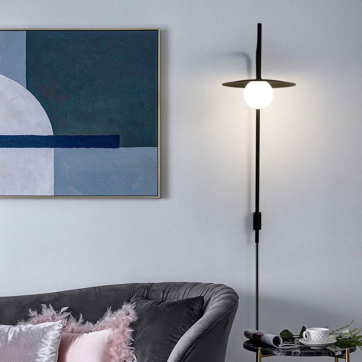 Paxon Swing Arm Plug-in Glass Wall Lamp
