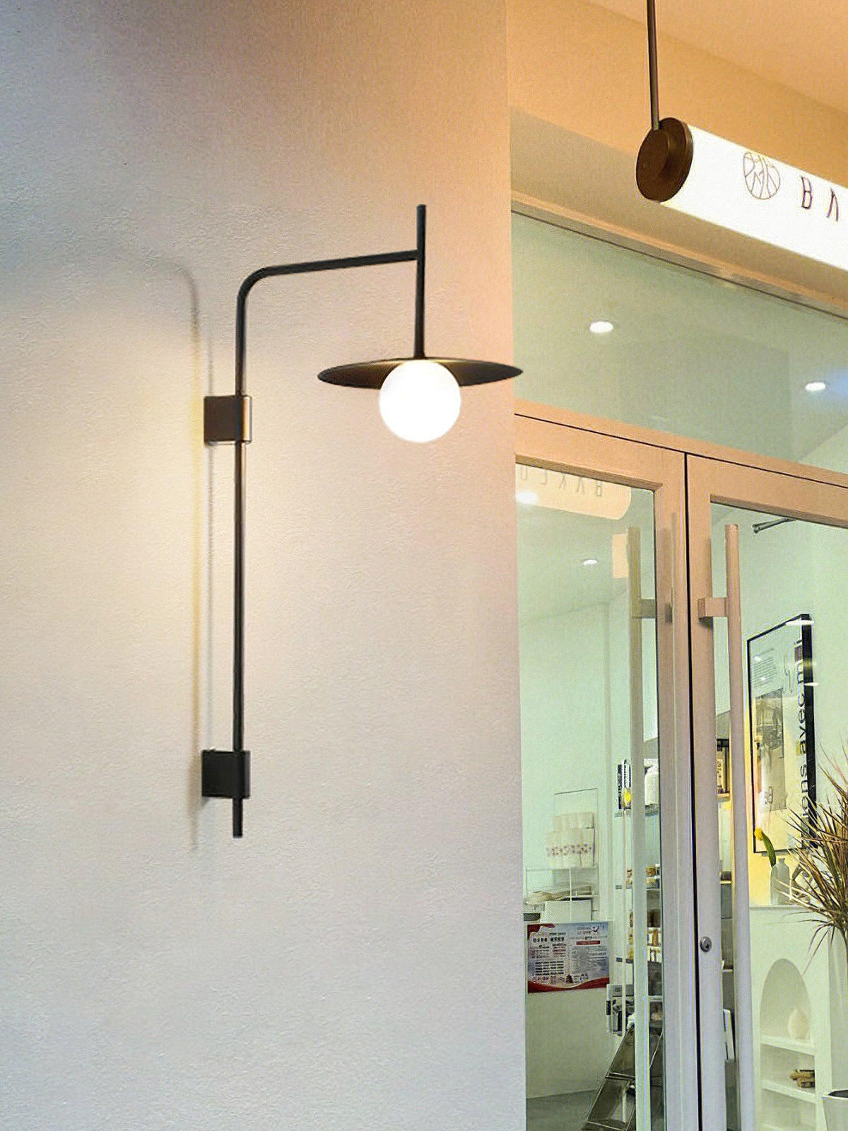 Paxon Swing Arm Plug-in Glass Wall Lamp