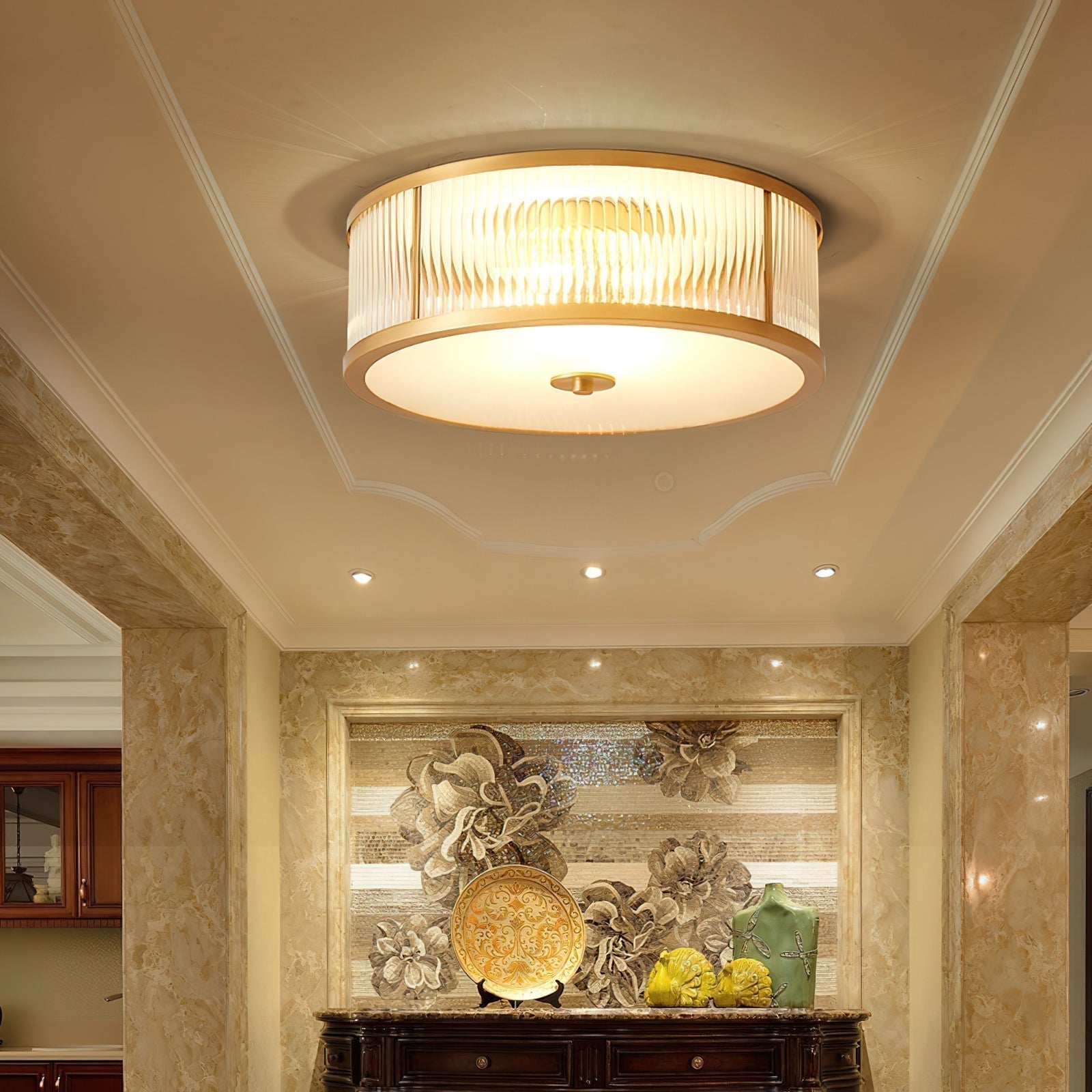 Veleriella Brass Glass CeIling Lamp