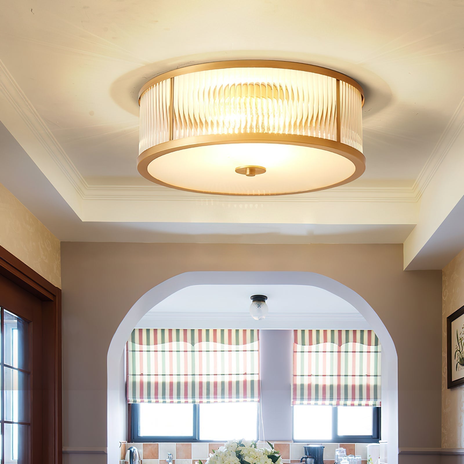Veleriella Brass Glass CeIling Lamp