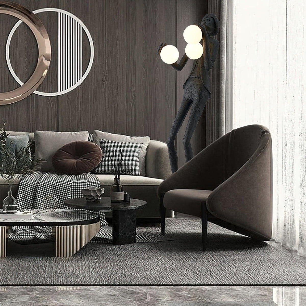 Evlirir Artistic Bronze Floor Lamp
