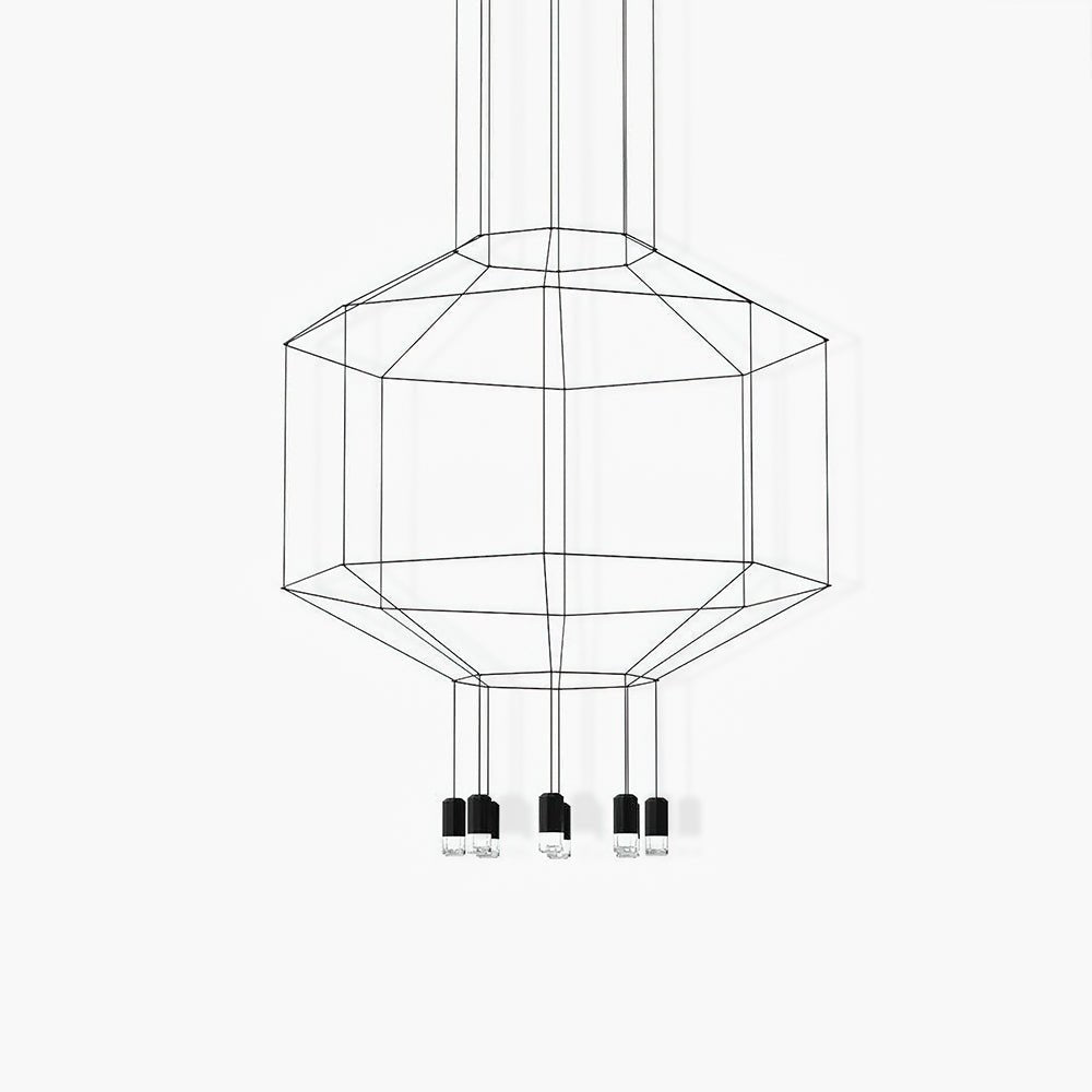 Elaalora Pendant Lamp Geometric Wire Black LED