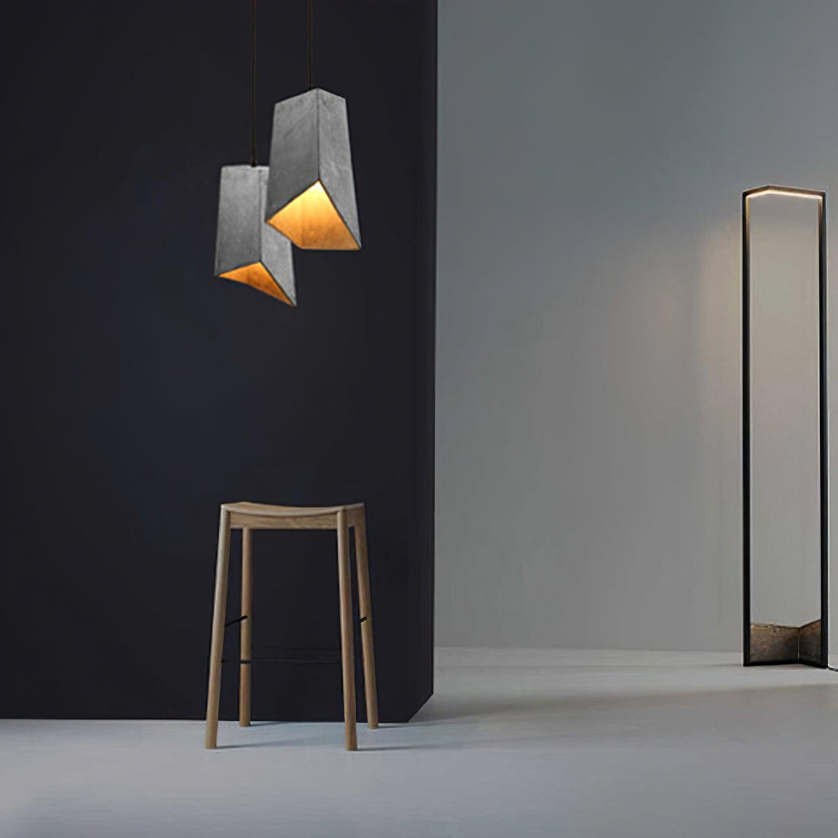 Geo Industrial Cement Pendant Light