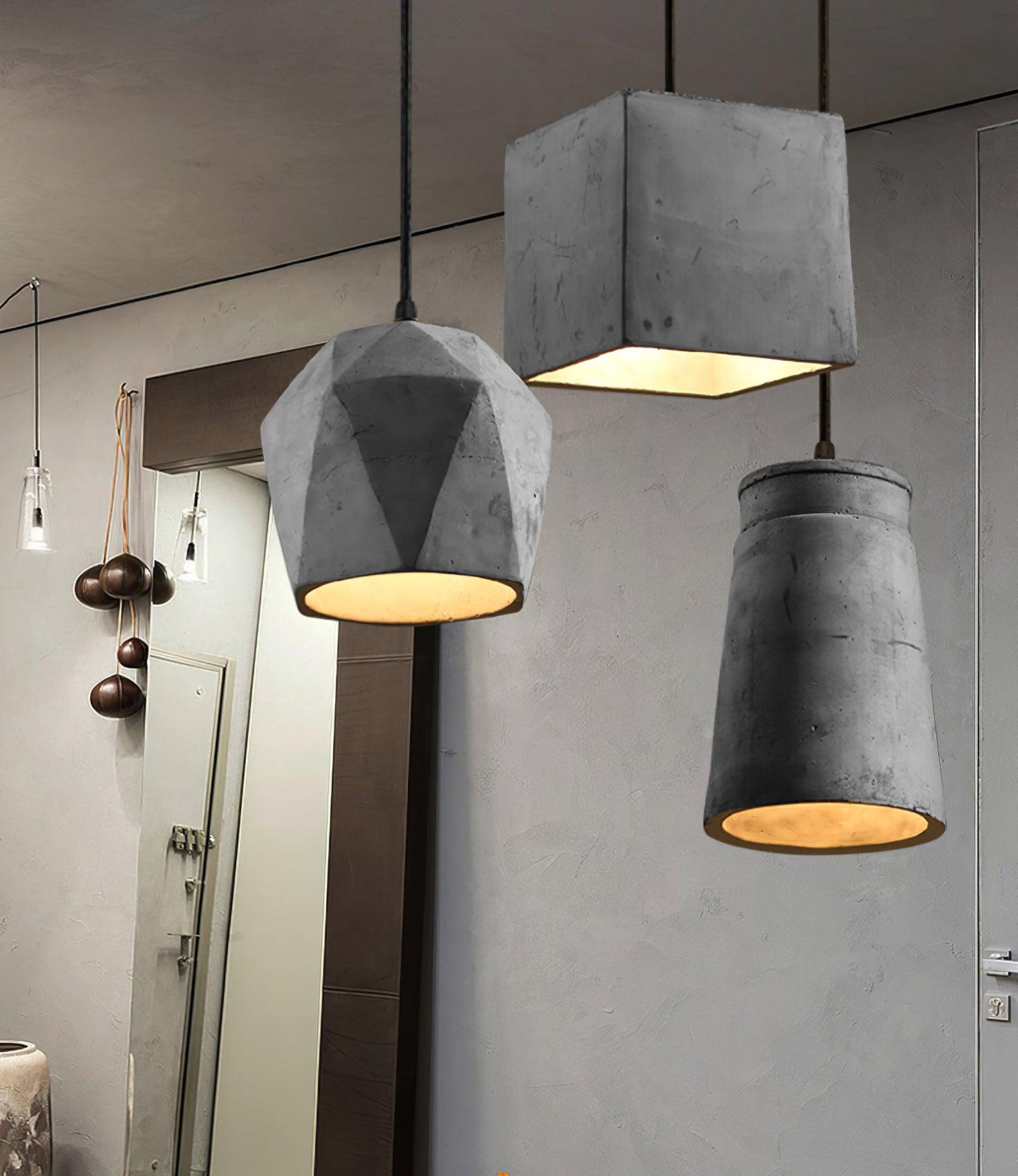 Geo Industrial Cement Pendant Light