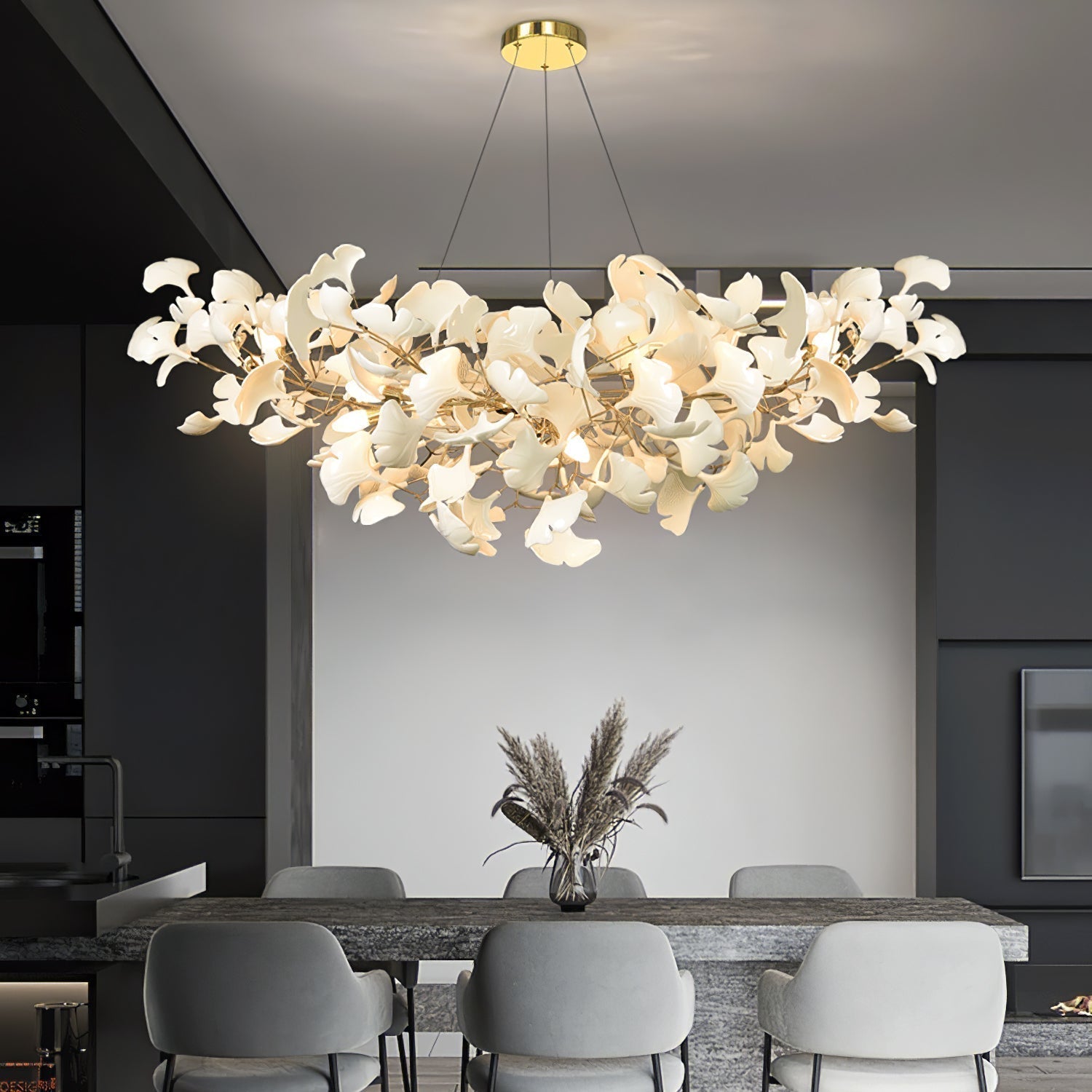 Olivia Luxury Chandelier Ceramics Living Room U Arc Shape