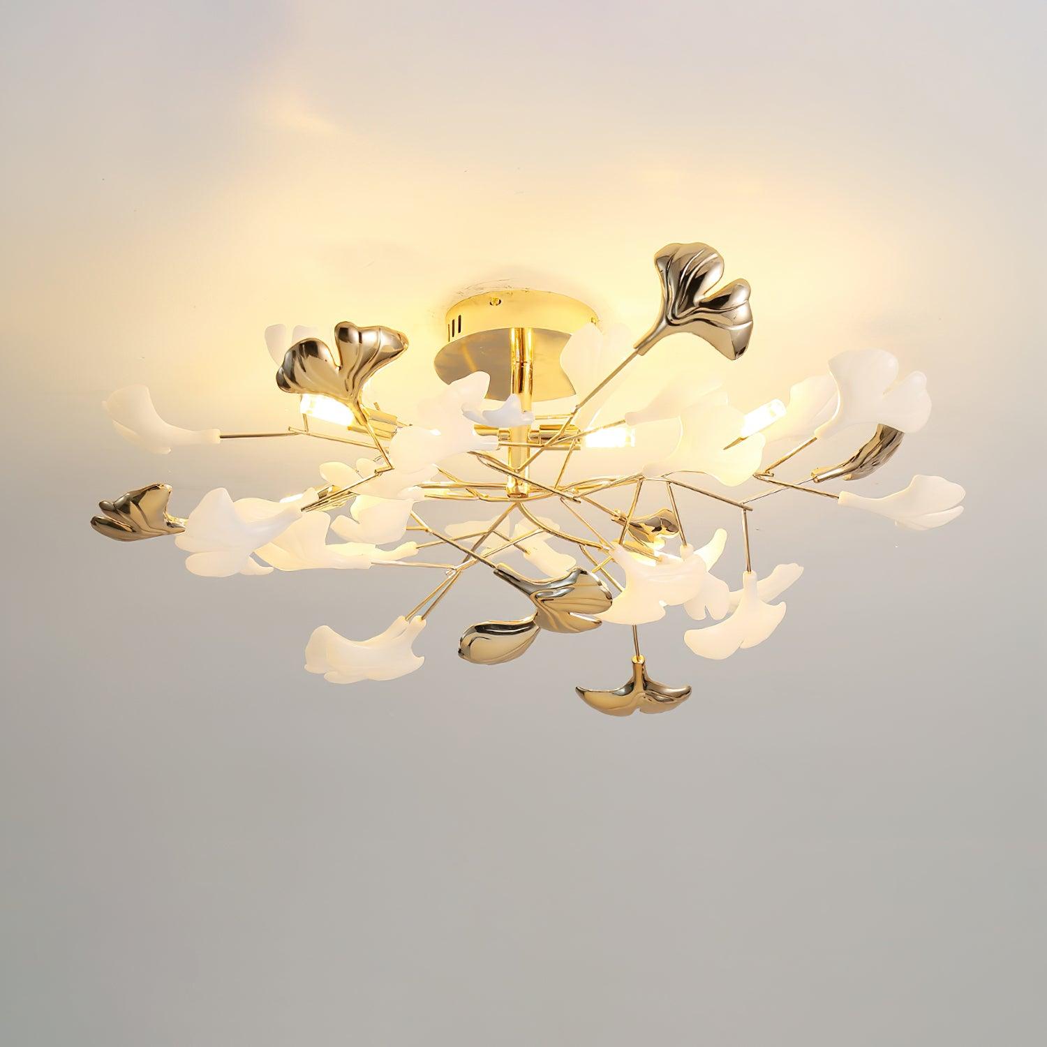 Artheel Premium Nordic Art Gingko Rotating Ceramics Ceiling Lamp