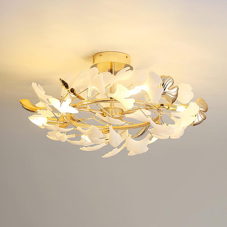 Artheel Premium Nordic Art Gingko Rotating Ceramics Ceiling Lamp