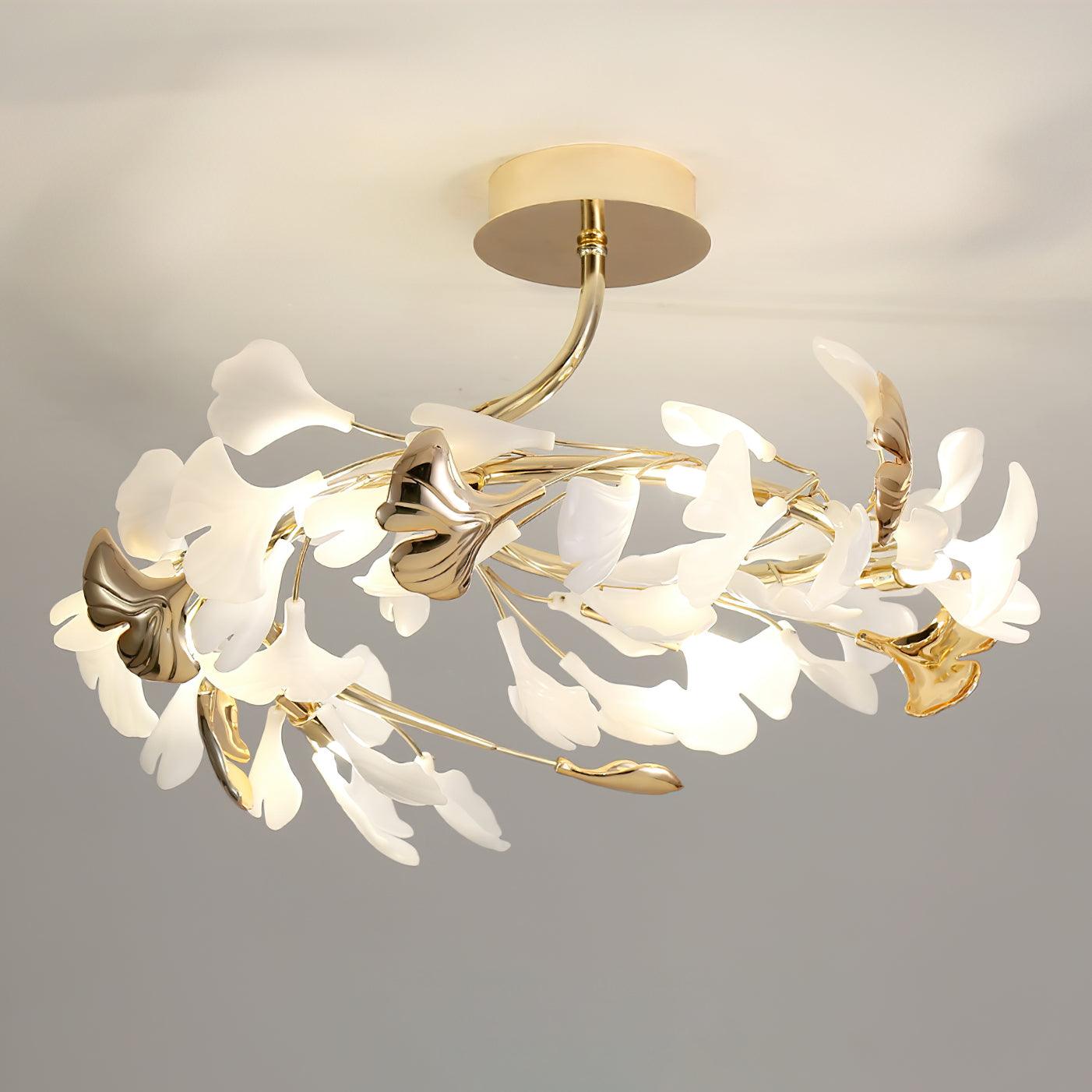 Artheel Premium Nordic Art Gingko Rotating Ceramics Ceiling Lamp