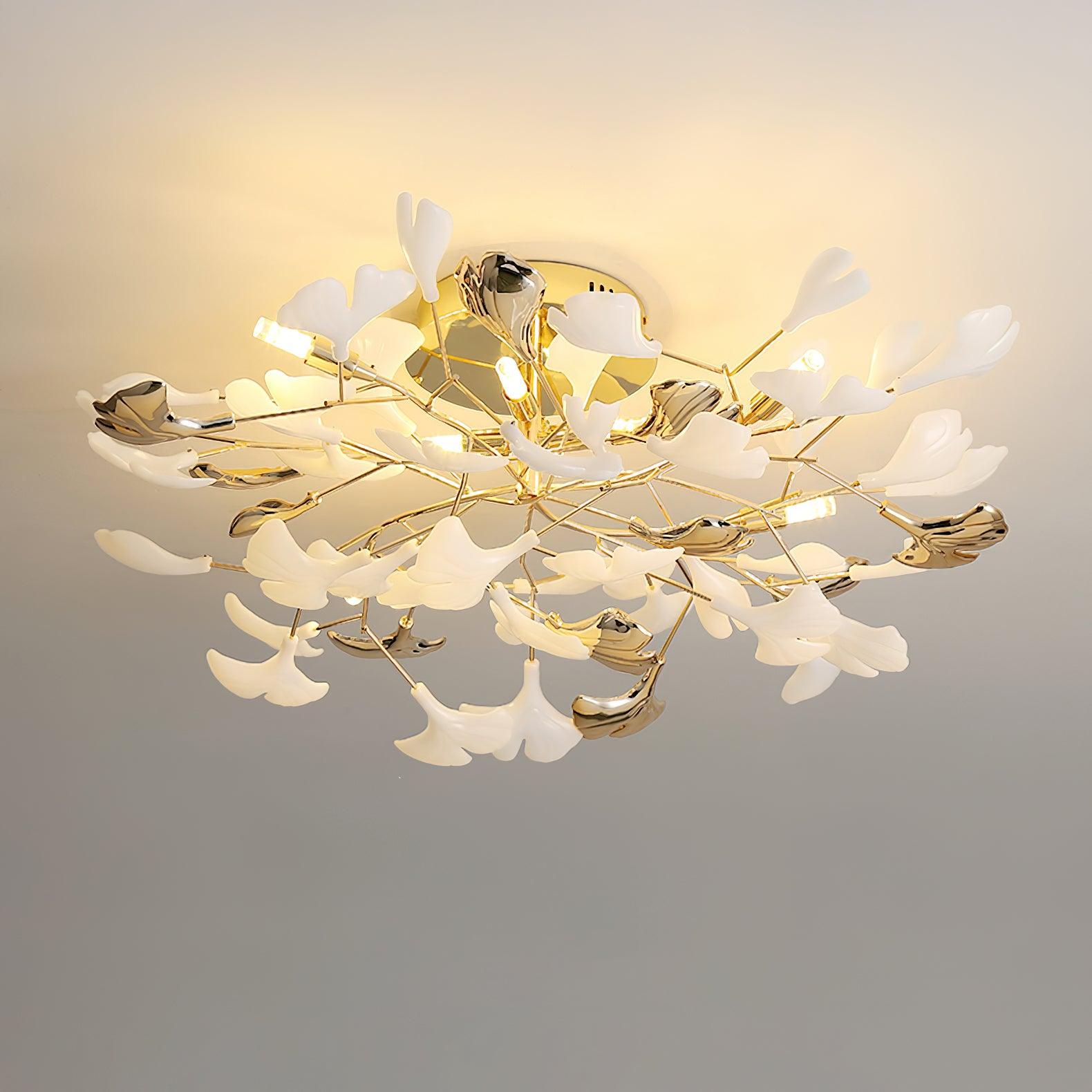 Artheel Premium Nordic Art Gingko Rotating Ceramics Ceiling Lamp