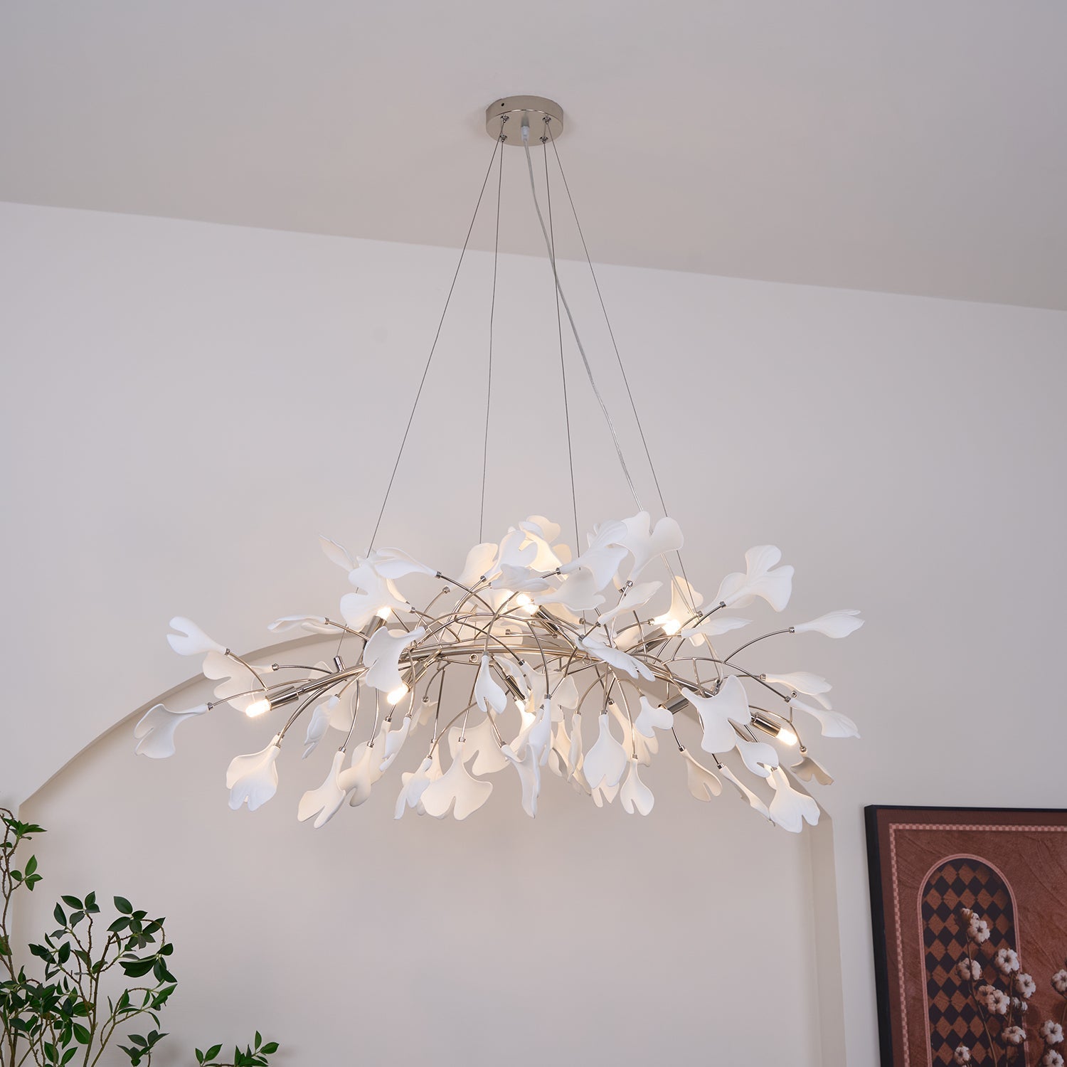 Oriiselle Chandelier Ceramic Gingko Petal Gold
