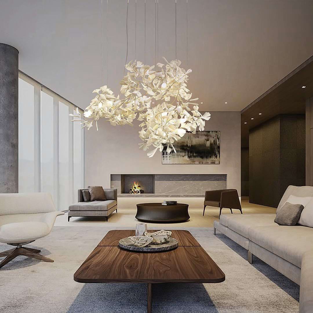 Viraaelle Leaves Combination Gingko Ceramics Chandeliers