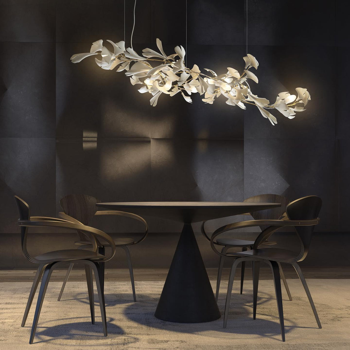 Ceroraine Chandelier Gingko A Porcelain LED Modern