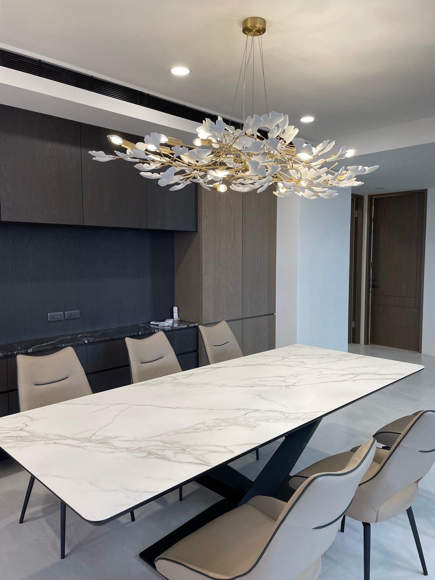 Oriiselle Chandelier Ceramic Gingko Petal Gold