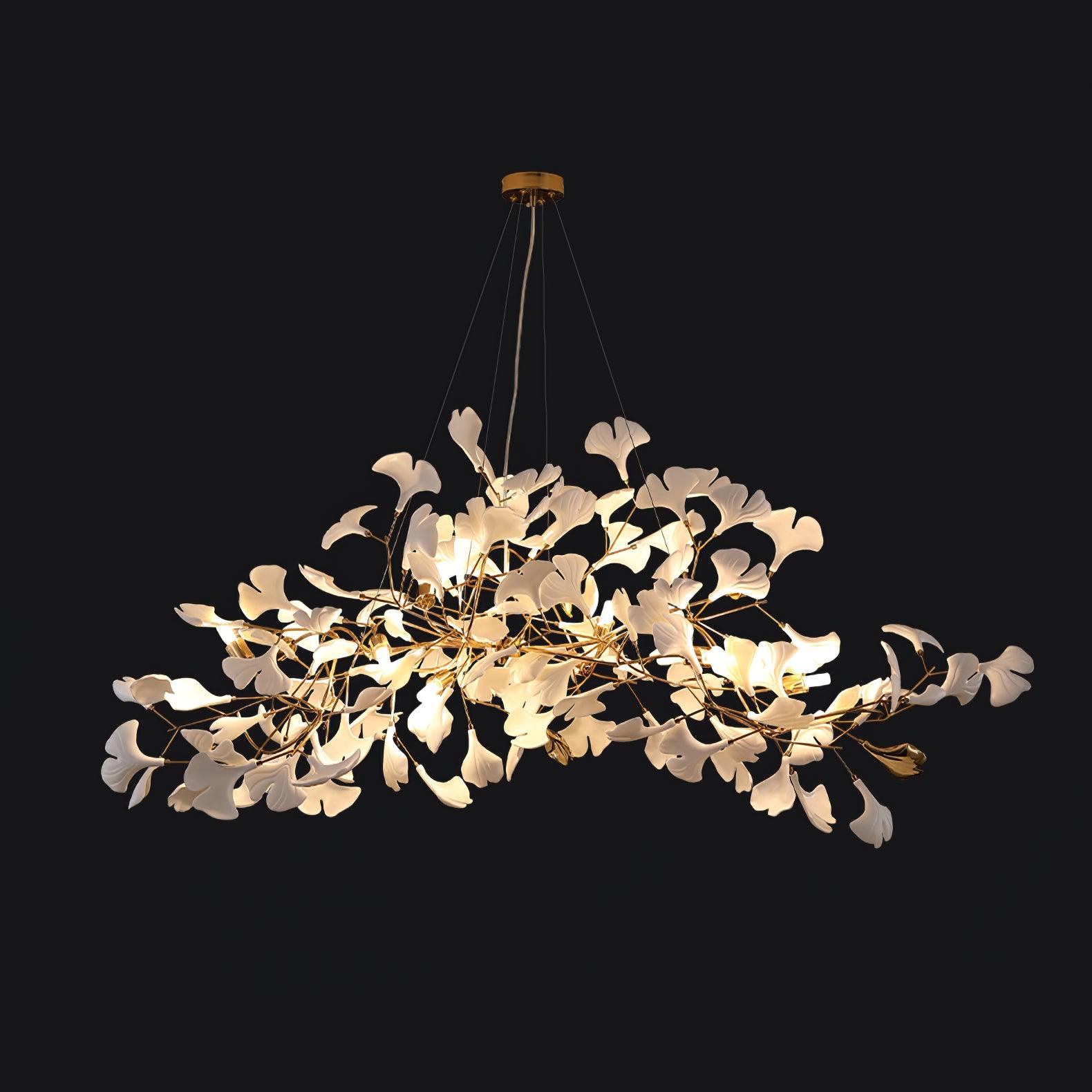 Oriiselle Chandelier Ceramic Gingko Petal Gold