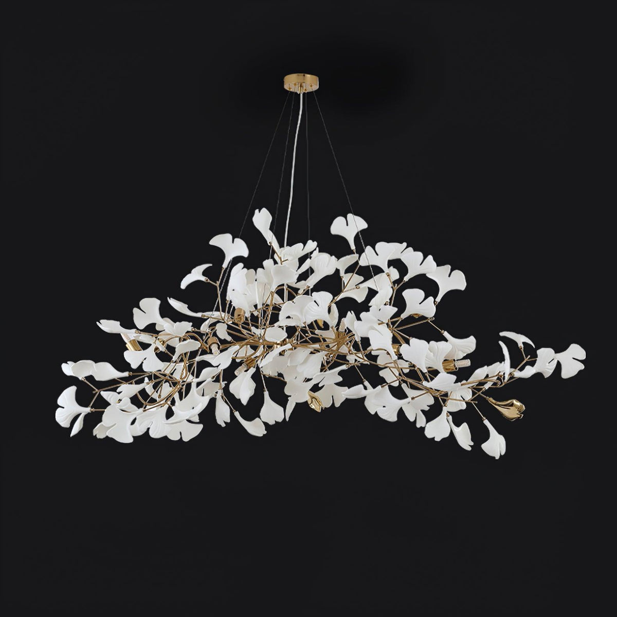Oriiselle Chandelier Ceramic Gingko Petal Gold