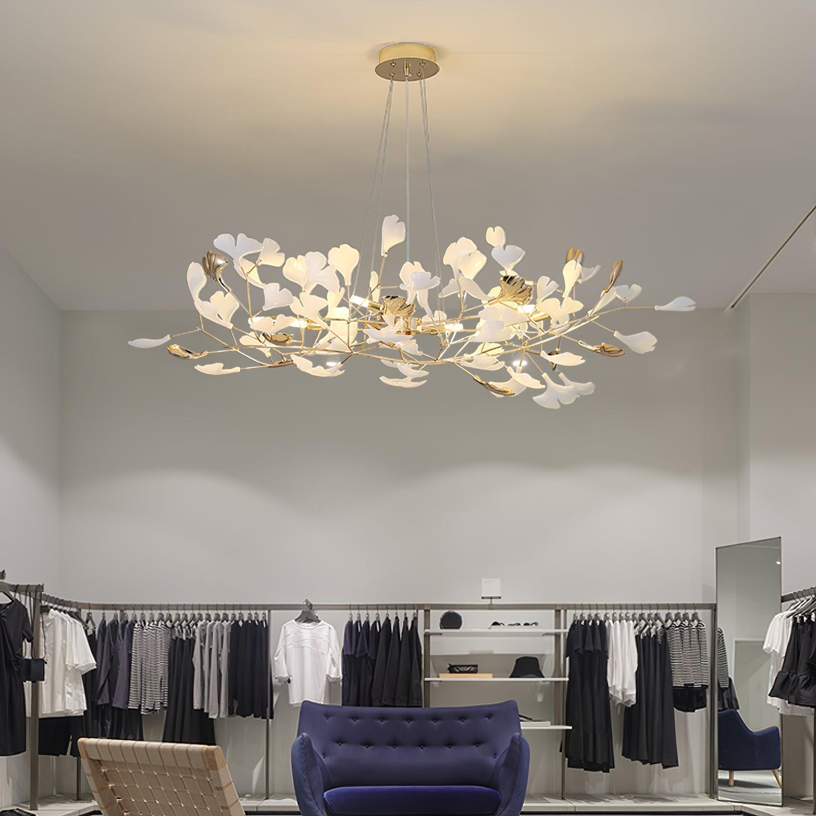Oriiselle Chandelier Ceramic Gingko Petal Gold