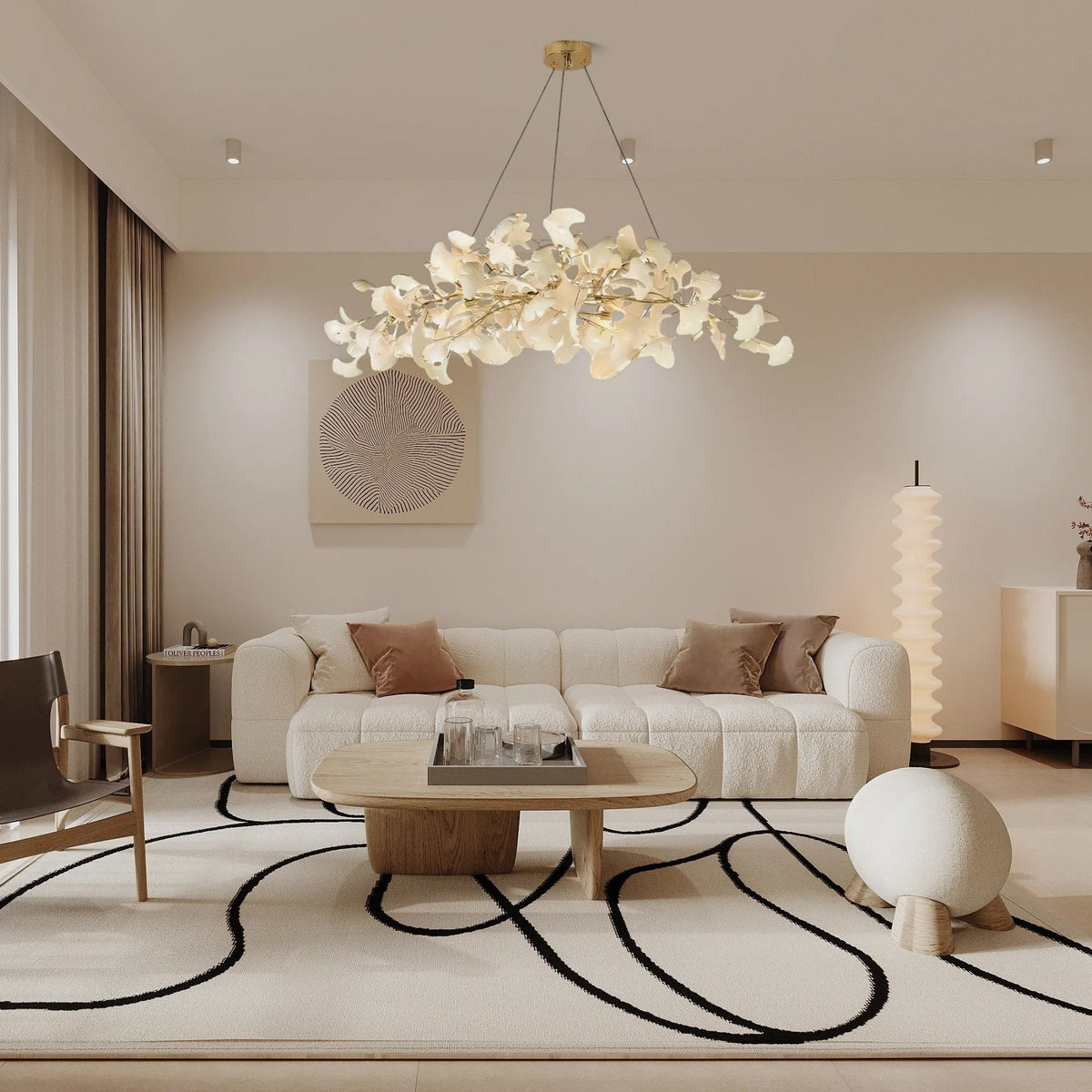 Oriiselle Chandelier Ceramic Gingko Petal Gold
