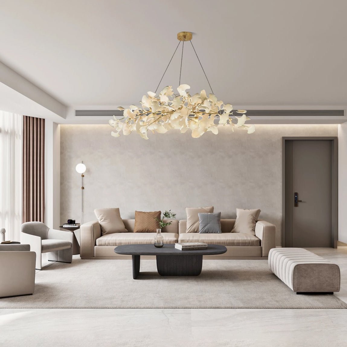 Oriiselle Chandelier Ceramic Gingko Petal Gold