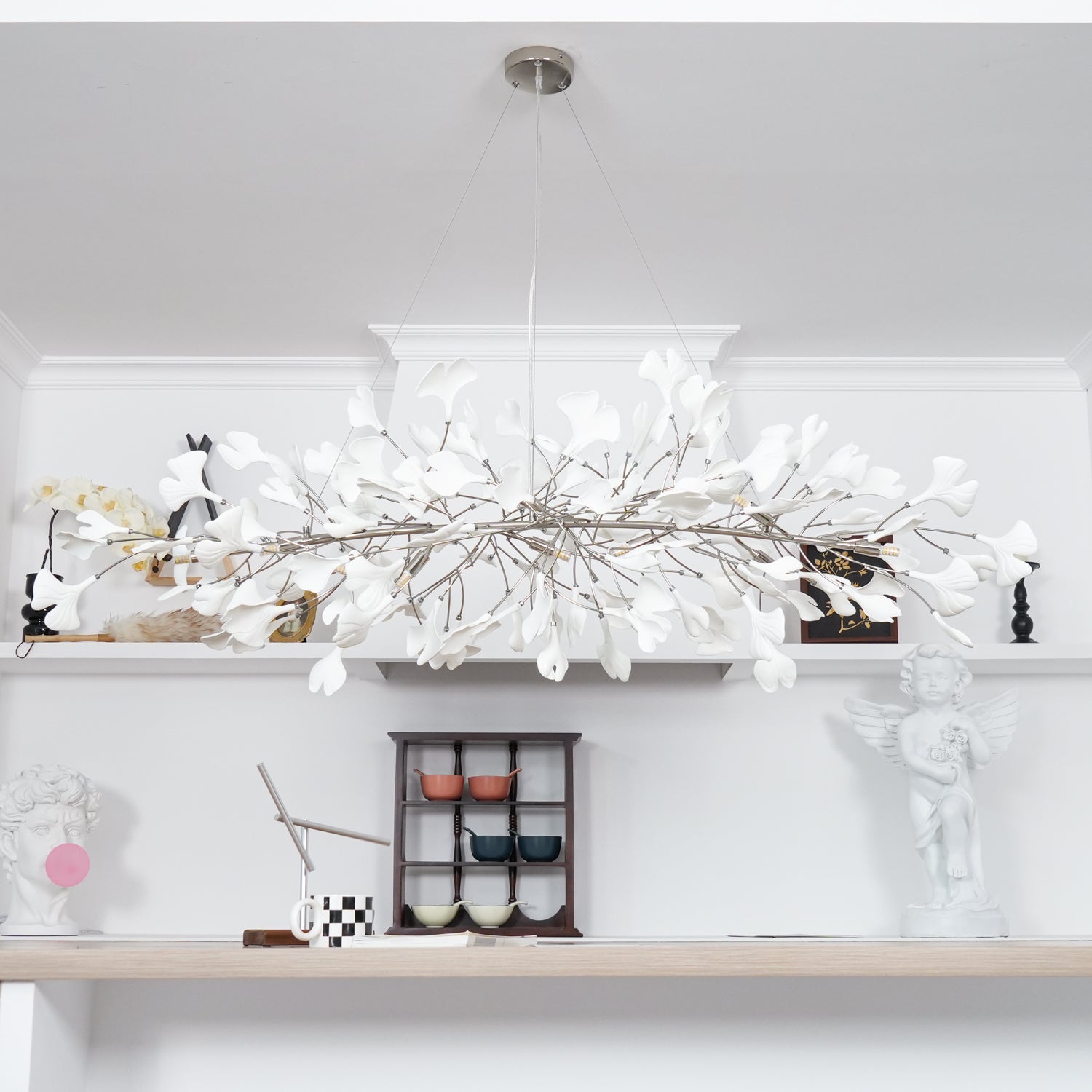 Oriiselle Chandelier Ceramic Gingko Petal Gold