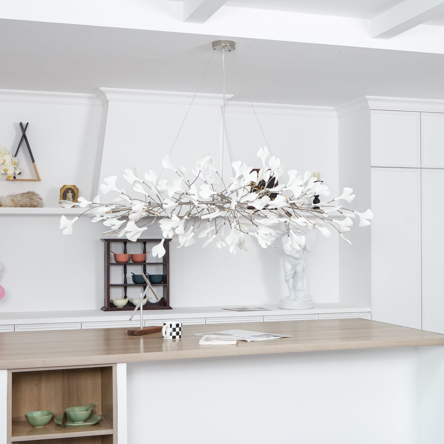 Oriiselle Chandelier Ceramic Gingko Petal Gold