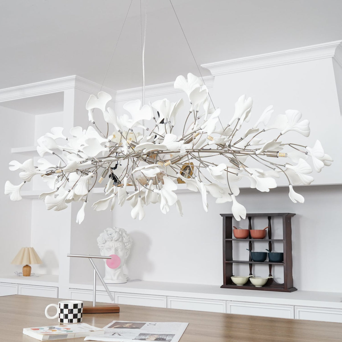 Oriiselle Chandelier Ceramic Gingko Petal Gold