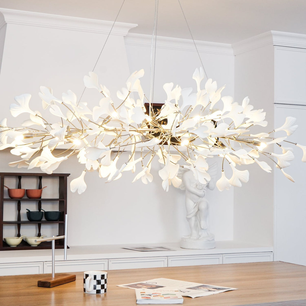 Oriiselle Chandelier Ceramic Gingko Petal Gold