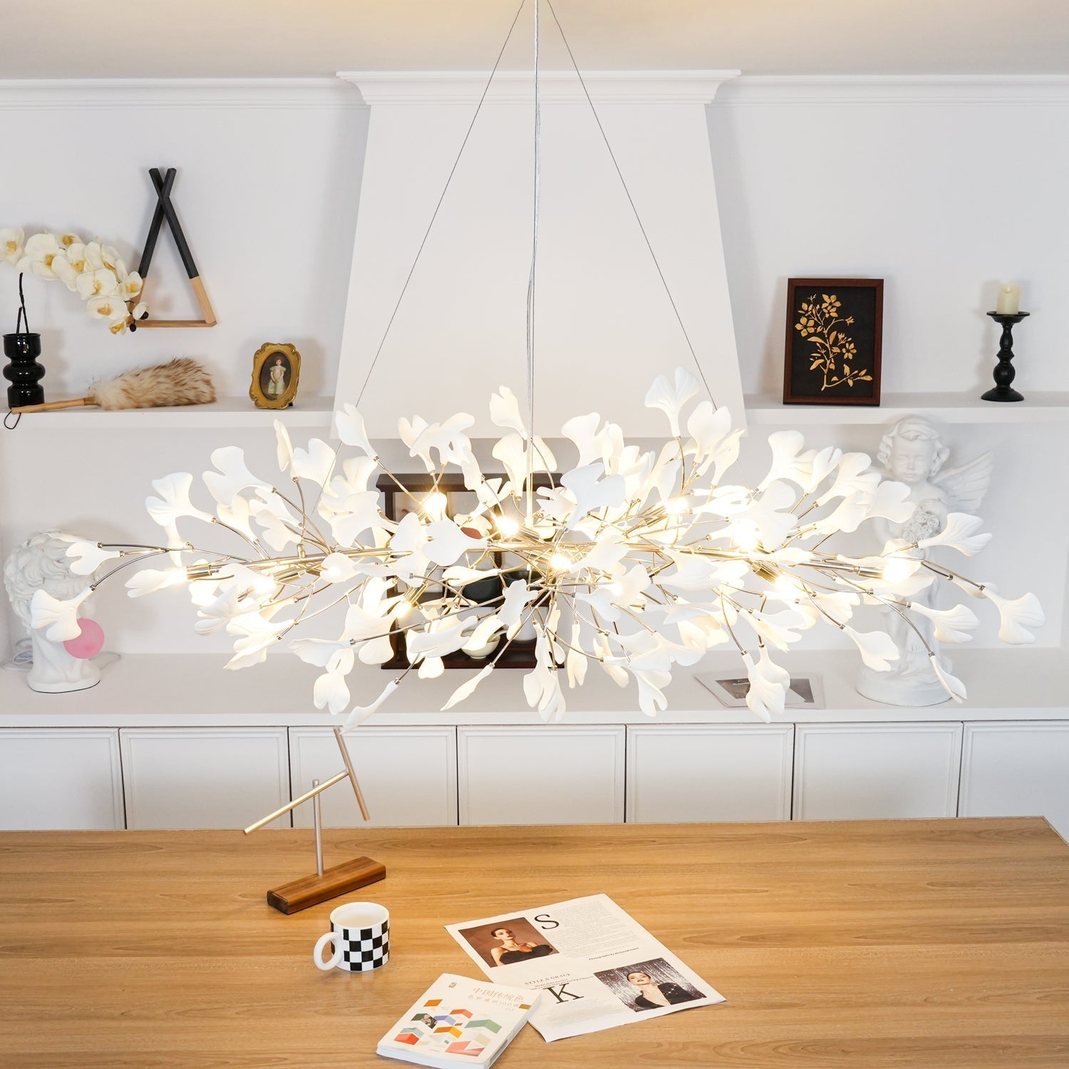 Oriiselle Chandelier Ceramic Gingko Petal Gold