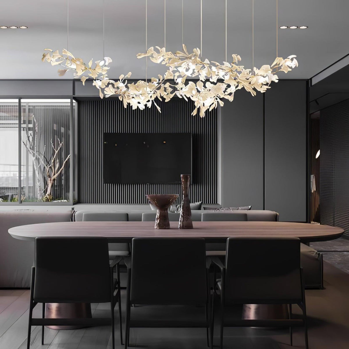 Elorus Double Layer Combination Gingko Chandelier