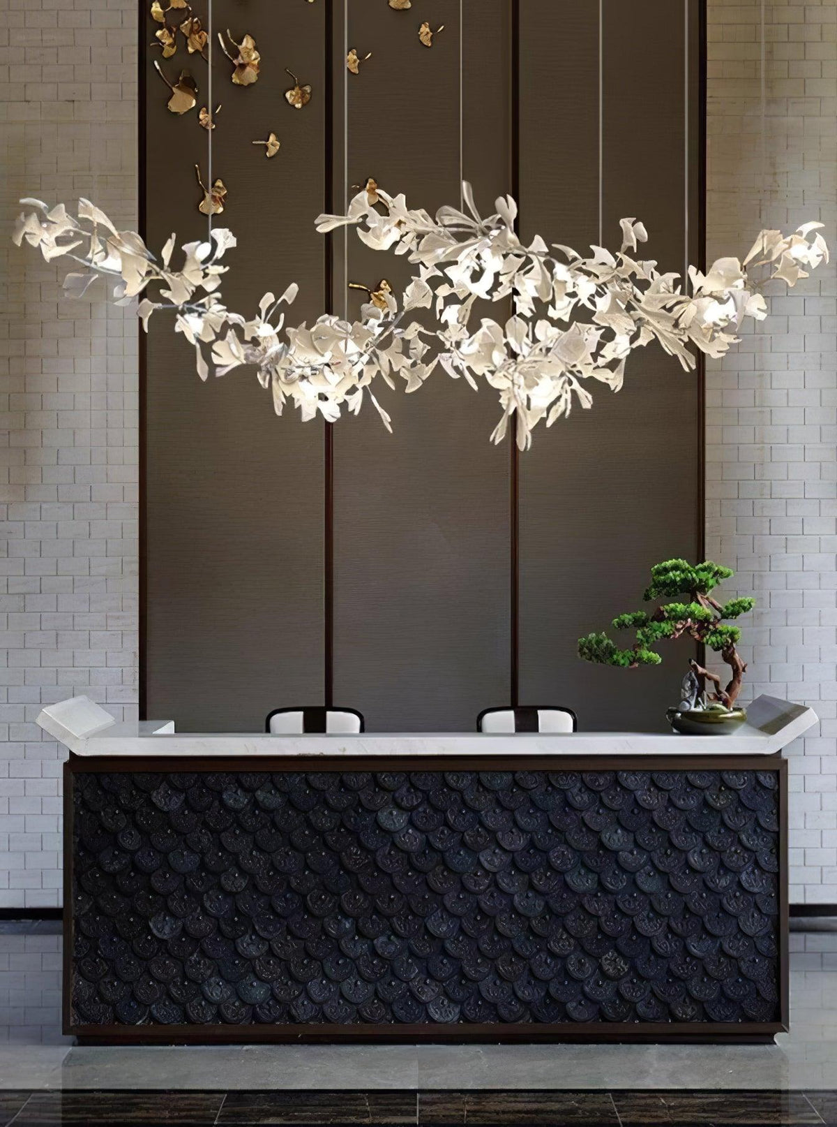Elorus Double Layer Combination Gingko Chandelier