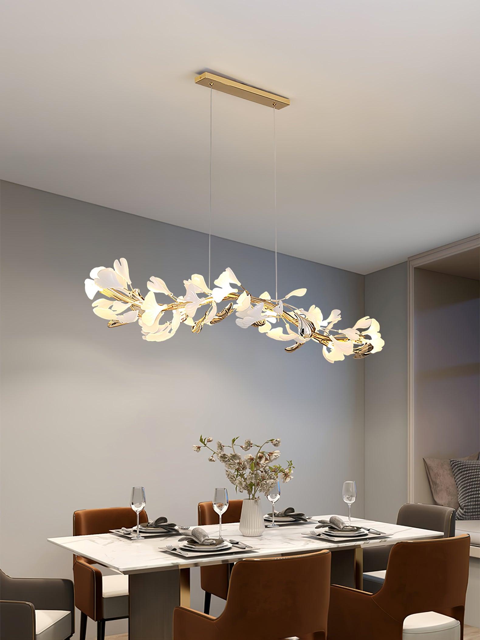 Vixu Postmodern Luxury Gingko Ceramics Chandelier