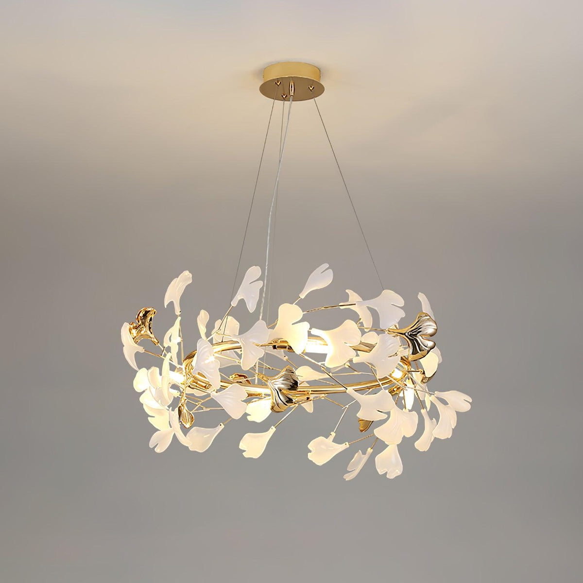 Vixu Postmodern Luxury Gingko Ceramics Chandelier