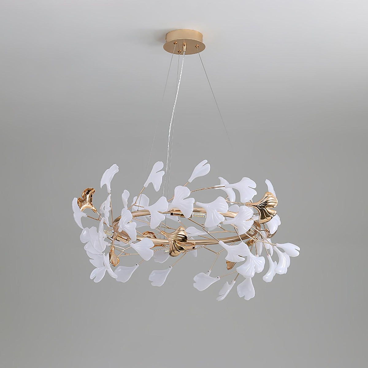 Vixu Postmodern Luxury Gingko Ceramics Chandelier