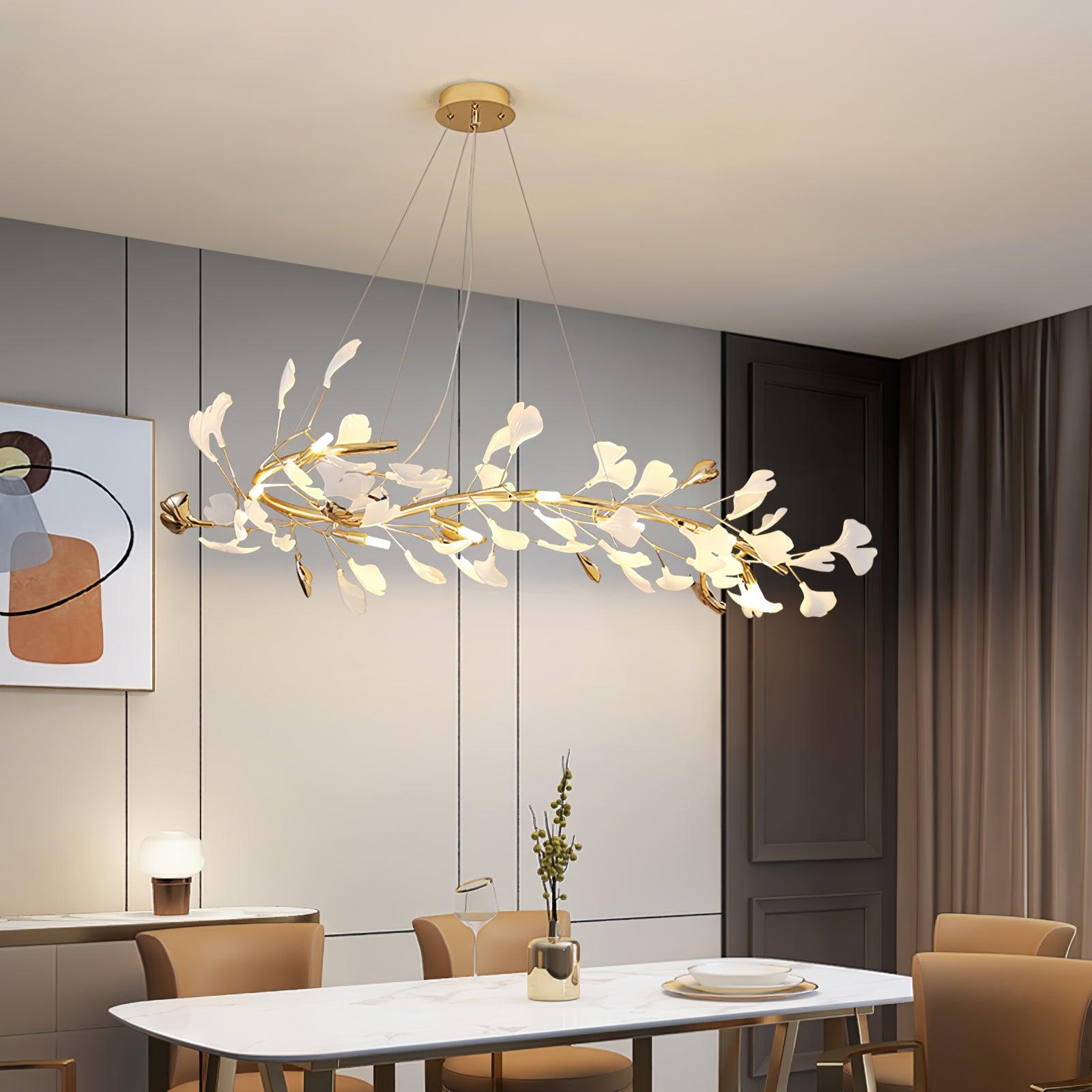 Vixu Postmodern Luxury Gingko Ceramics Chandelier
