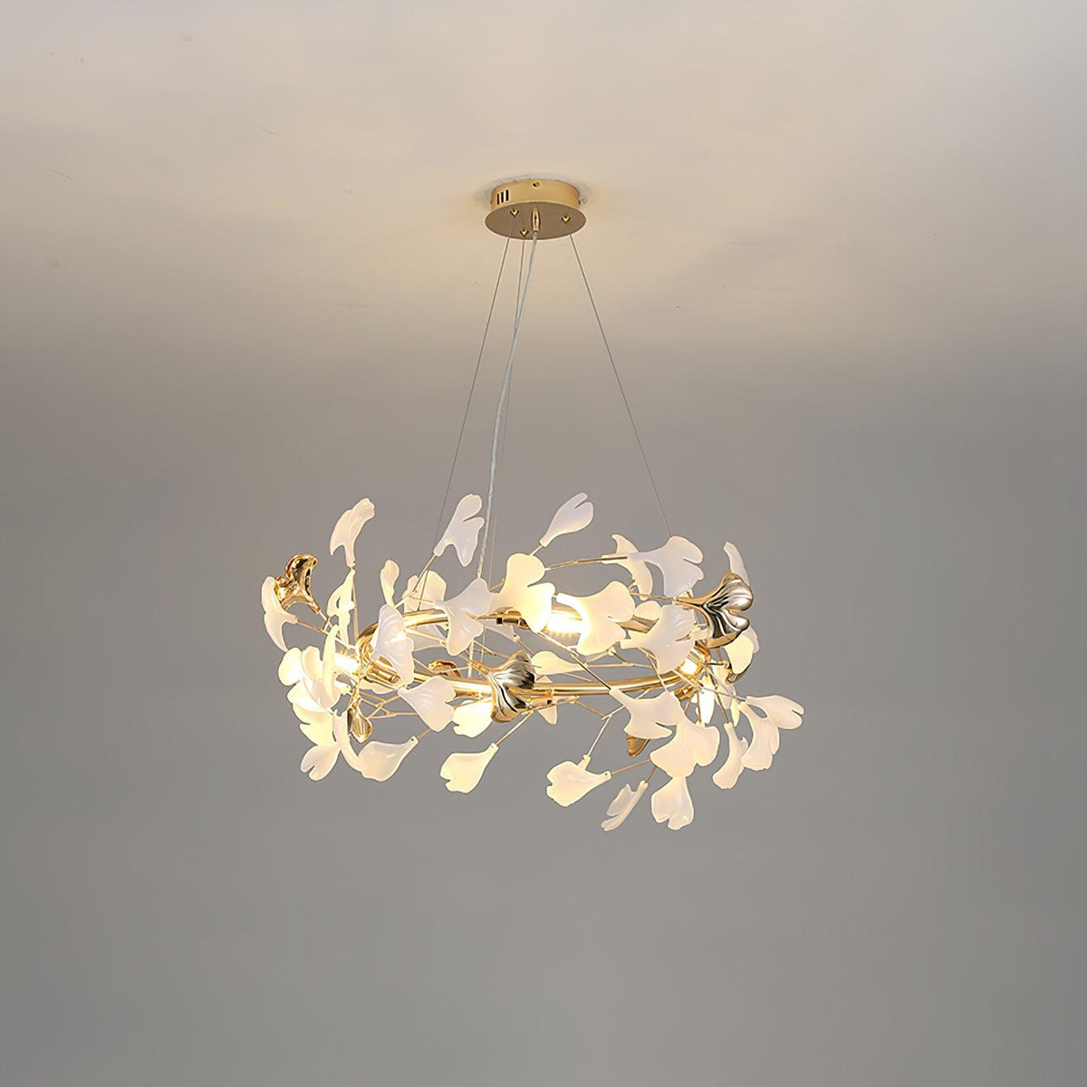 Vixu Postmodern Luxury Gingko Ceramics Chandelier