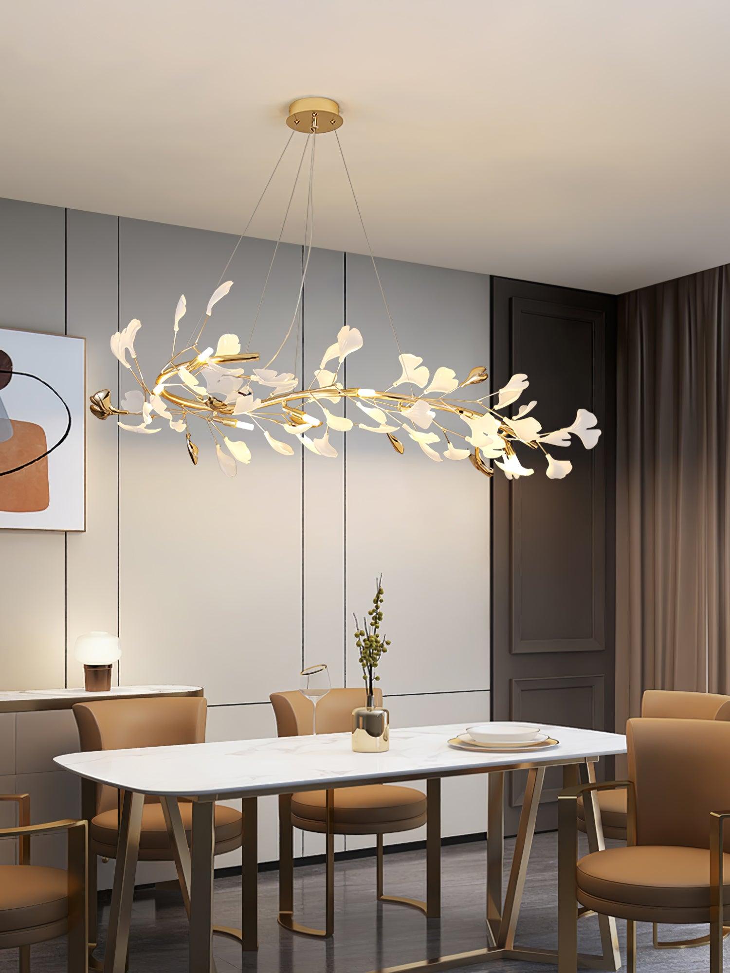 Vixu Postmodern Luxury Gingko Ceramics Chandelier