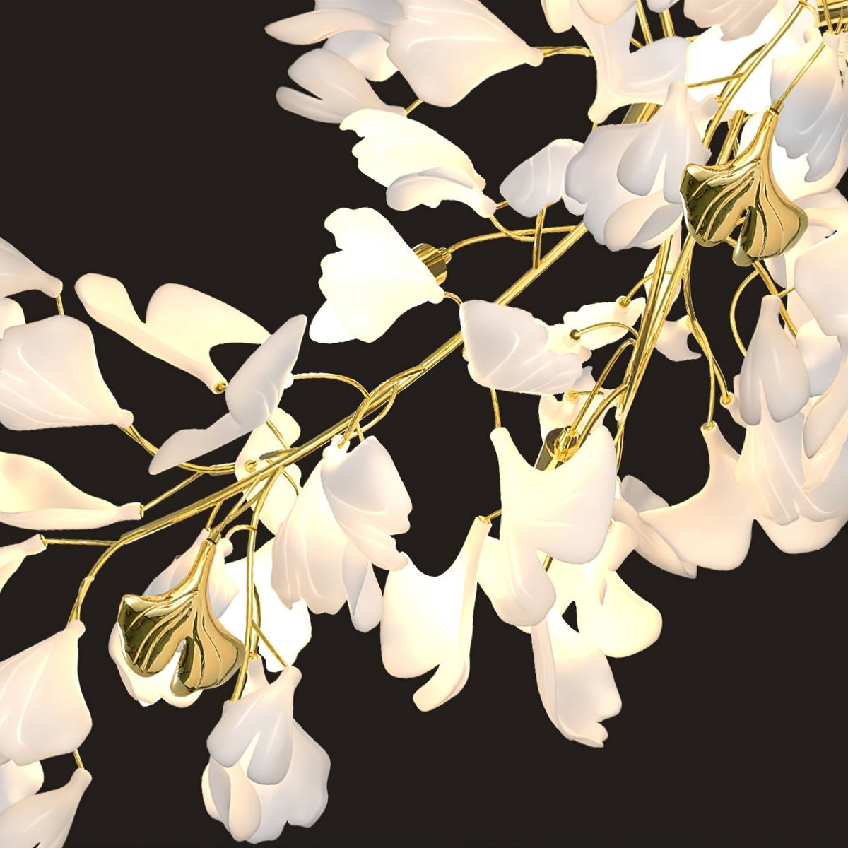 Ivmarel Gingko Long Branch Ceramics Chandelier