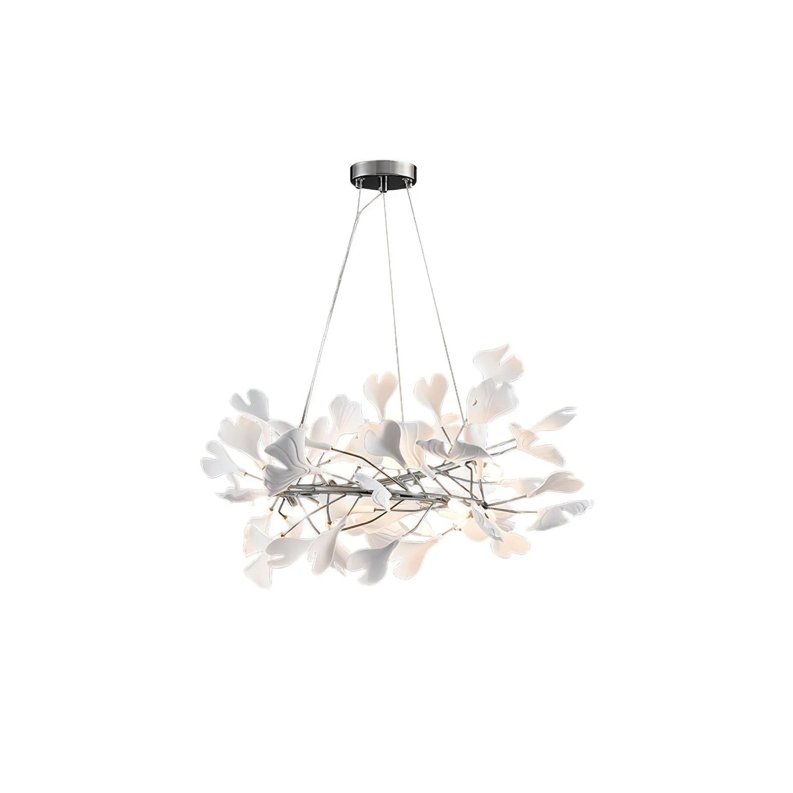 Umberis Pendant Lamp Gingko Porcelain Leaves Gold