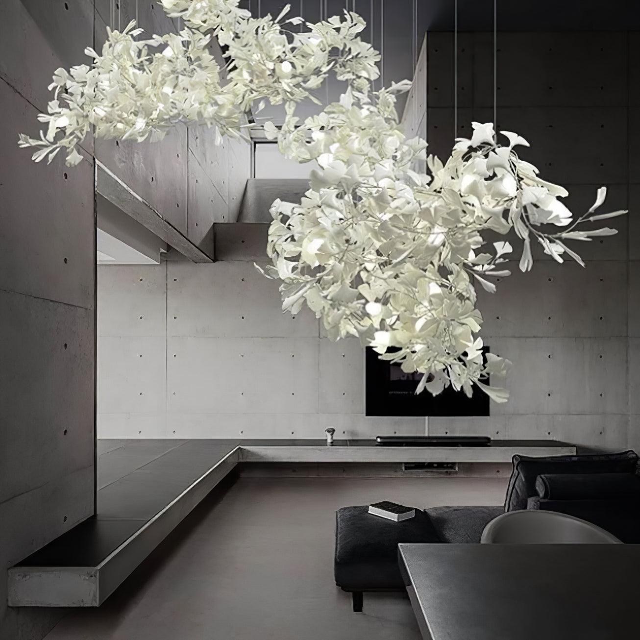 Ririxel Pendant Lamp Gingko Ceramic Petals Gold