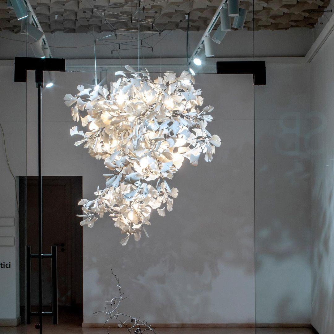 Ririxel Pendant Lamp Gingko Ceramic Petals Gold