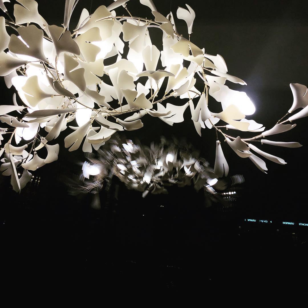 Ririxel Pendant Lamp Gingko Ceramic Petals Gold