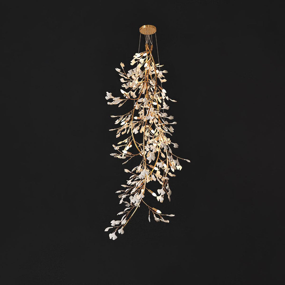 Ivmarel Gingko Long Branch Ceramics Chandelier