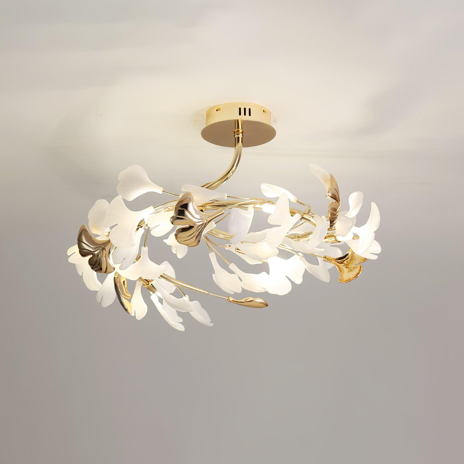 Artheel Premium Nordic Art Gingko Rotating Ceramics Ceiling Lamp