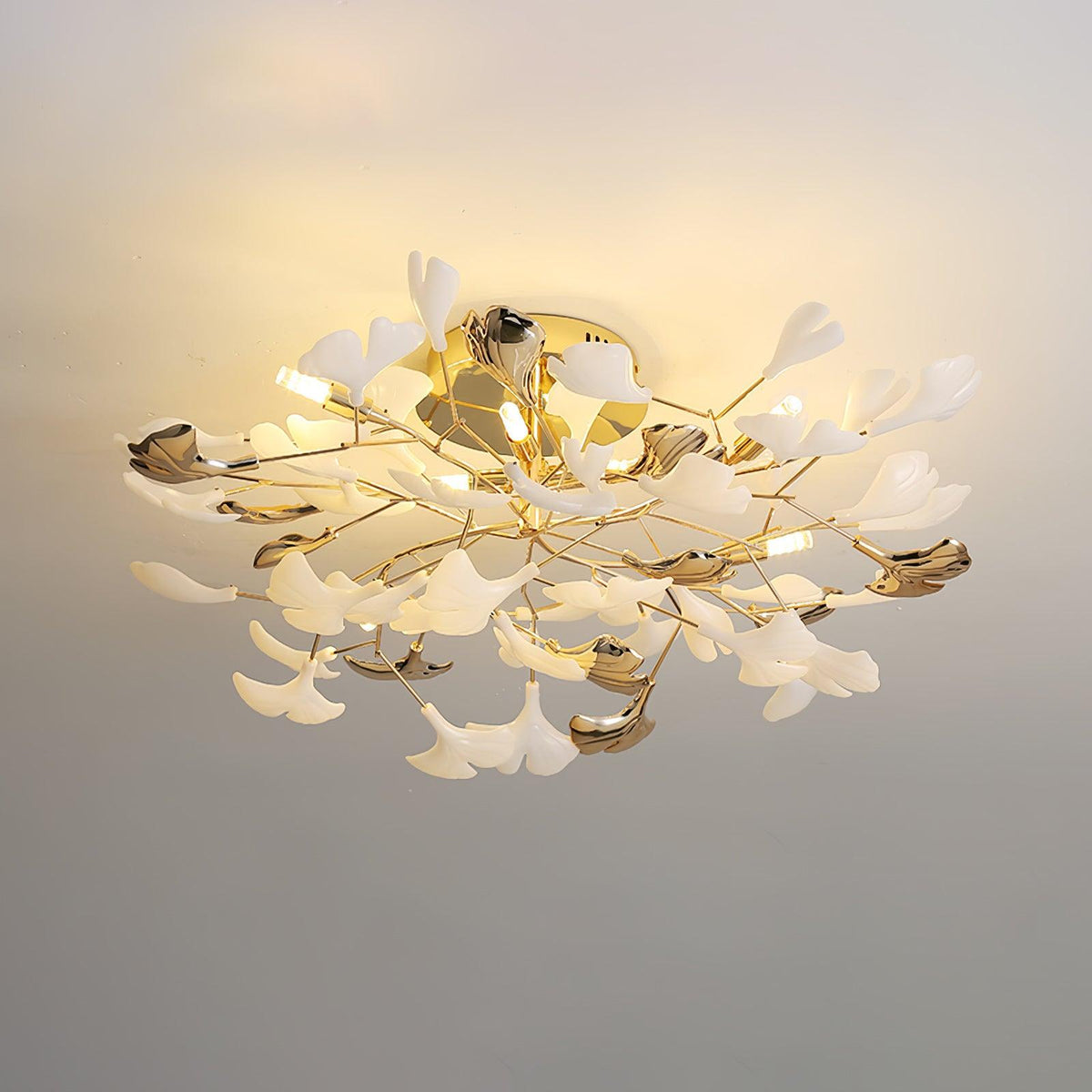 Artheel Premium Nordic Art Gingko Rotating Ceramics Ceiling Lamp