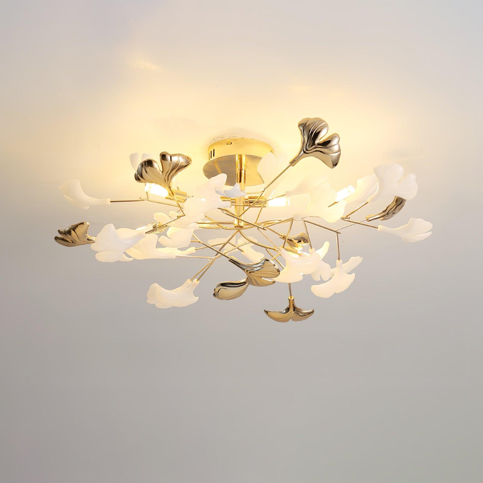 Artheel Premium Nordic Art Gingko Rotating Ceramics Ceiling Lamp