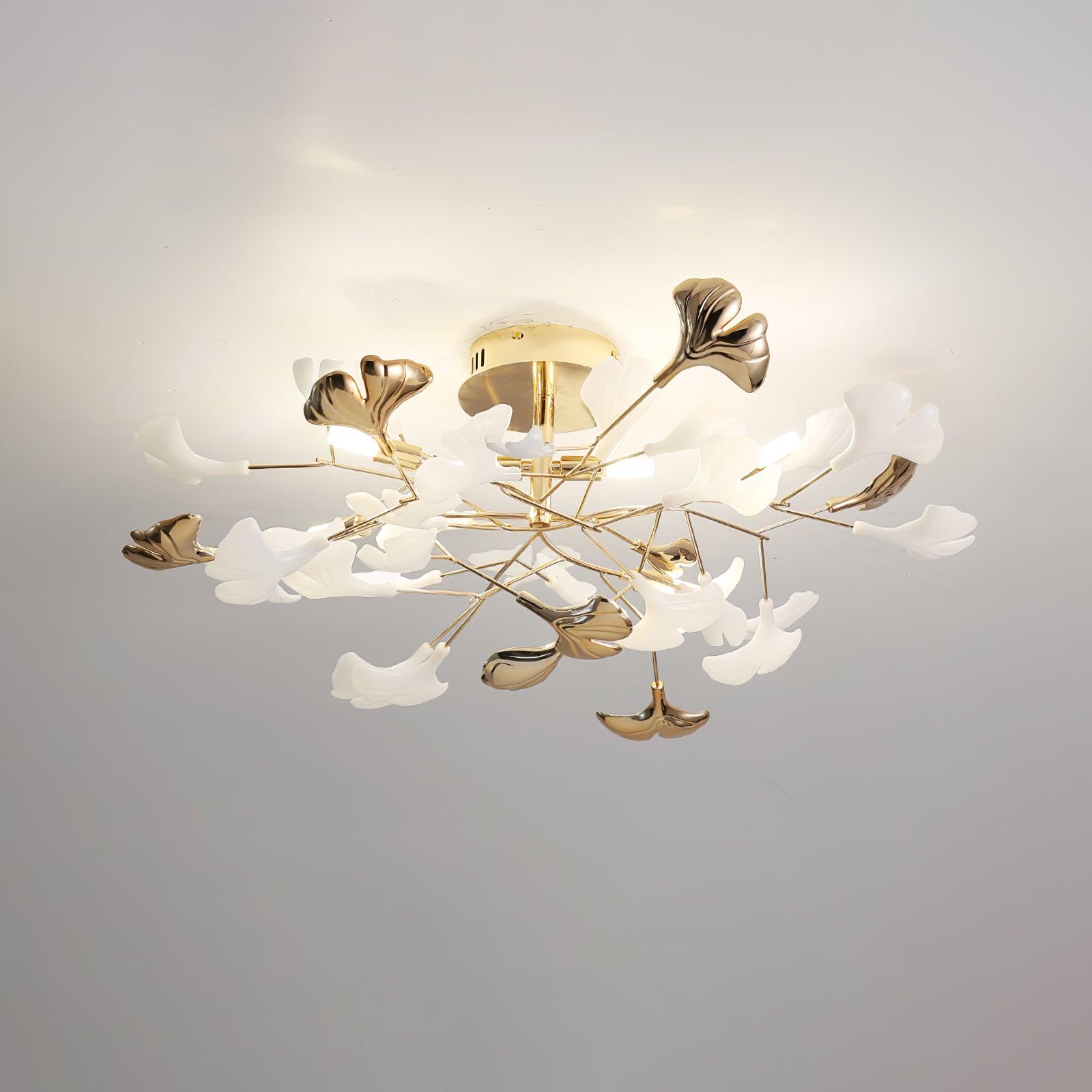 Artheel Premium Nordic Art Gingko Rotating Ceramics Ceiling Lamp