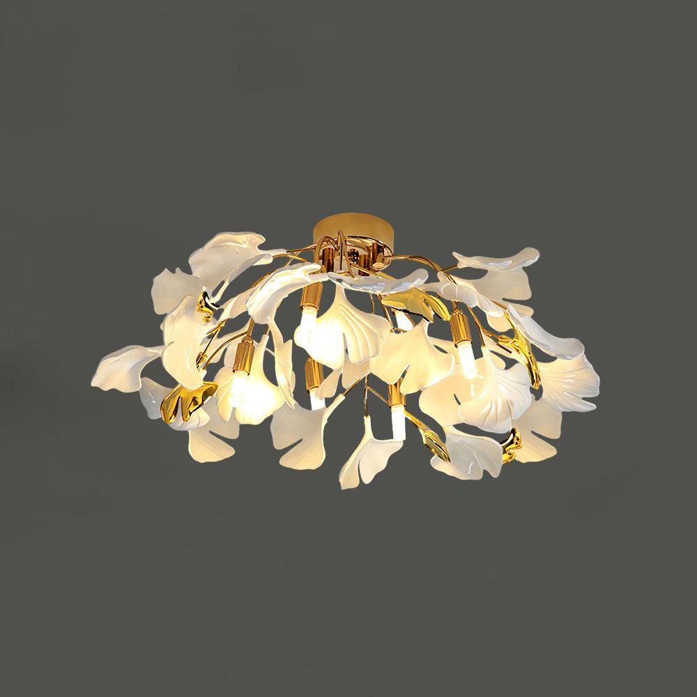 Callenne Elegant Ginkgo Leaf Ceiling Light - Neutral Decor
