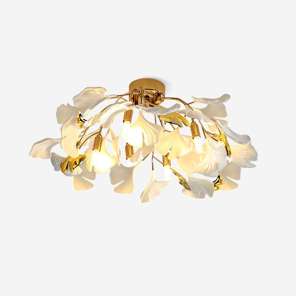 Callenne Elegant Ginkgo Leaf Ceiling Light - Neutral Decor