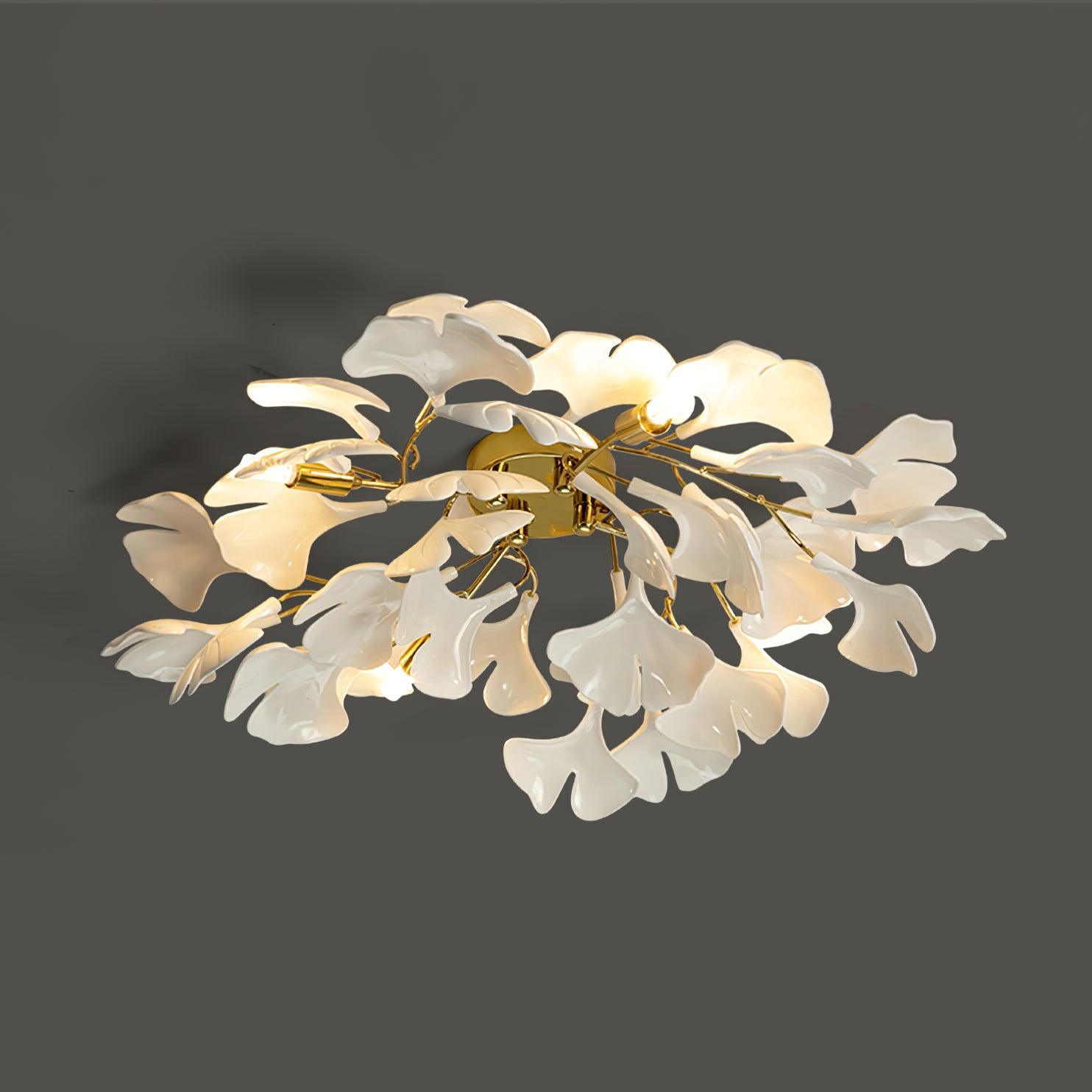 Callenne Elegant Ginkgo Leaf Ceiling Light - Neutral Decor
